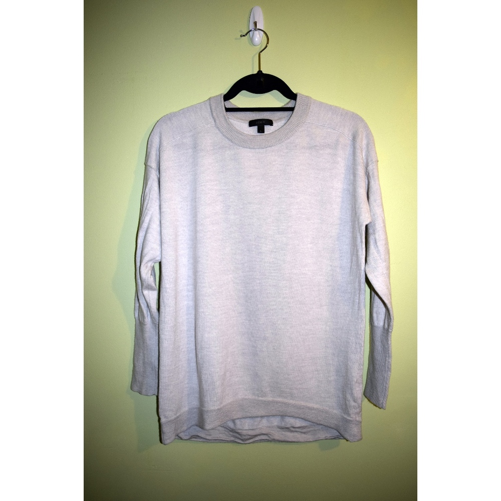 J.CREW MERINO-COTTON TUNIC SWEATER long boyfriend